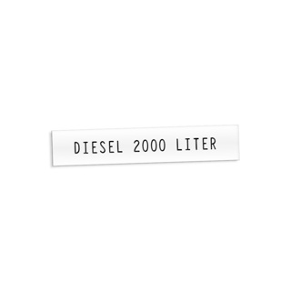 Productplaatje - Diesel 2000 Liter. 125 X 25 Mm.